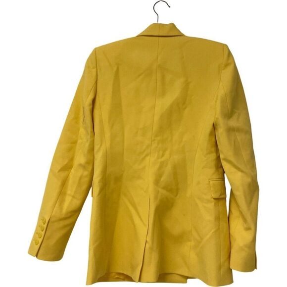 Zara Womens Blazer M Yellow Double Breasted Tuxedo Polyester Jacket 2665/797 NWT - Picture 3 of 16